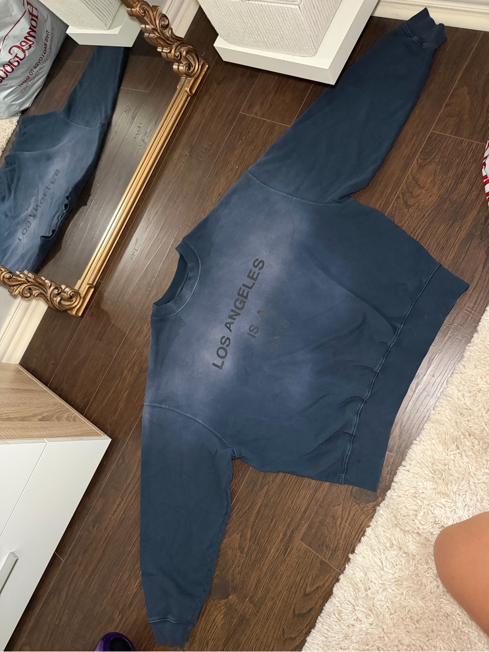 Anine Bing Navy Kids Sweatshirt with Los Angeles Print